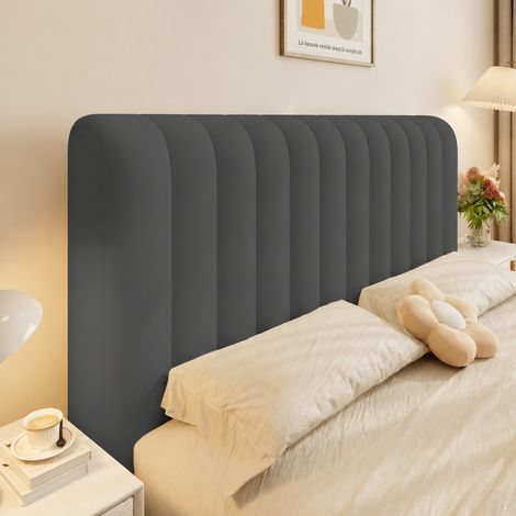 Housse de tête de lit matelassée 150 cm polyester à rayures verticales gris foncé 150cm 650g réf 0594 1 kg – Livraison gratuite