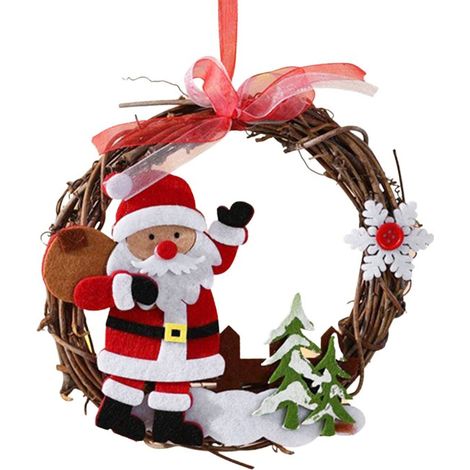 Mini guirlande de brindilles de Noël à suspendre, décoration de couronne, Père Noël, bonhomme de neige, ours, renne, décoration de sapin de Noël (1/5)