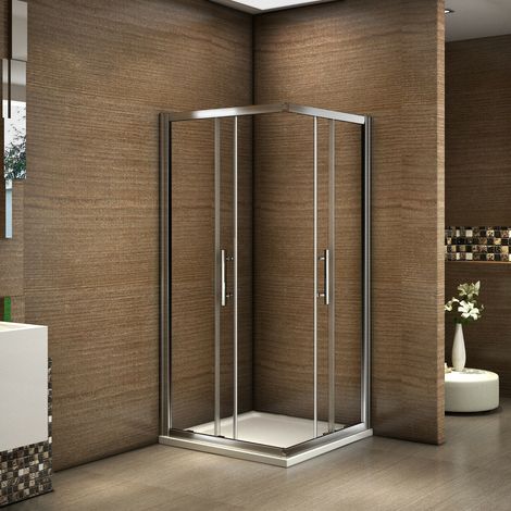 Duschkabine 70x90cm Duschabtrennung Schiebetür Eckeinstieg Dusche ohne Duschtasse Höhe 195cm (1/5)
