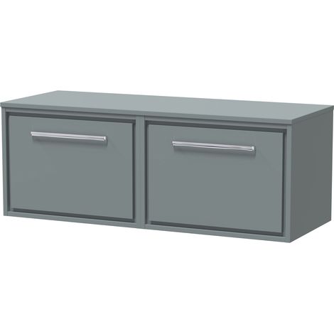 Balterley Longnor 1200mm Framed Design Wall Hung Single Drawer Vanity with Worktop - Coastal Grey