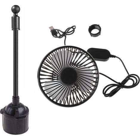 Ventilateur porte-gobelet de voiture 5 V réglable col cygne grand (1/5)