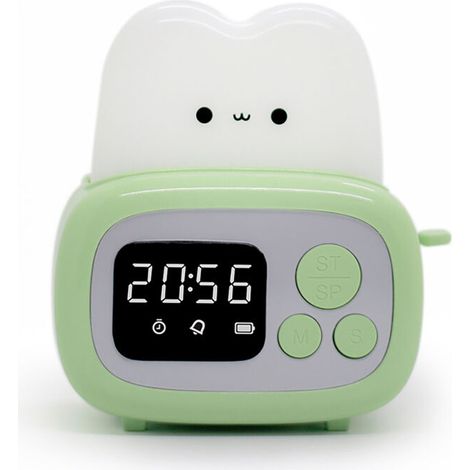 Lampe Toast, veilleuse grille-pain mignonne, réveil enfant avec outil de gestion du temps et luminosité réglable, cadeau d'anniversaire et décoration de chambre.