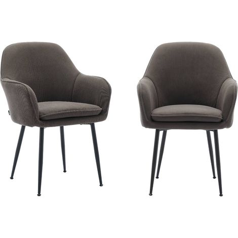 sweeek - 2er-Set Cord-Sessel mit mattschwarzen Metallbeinen