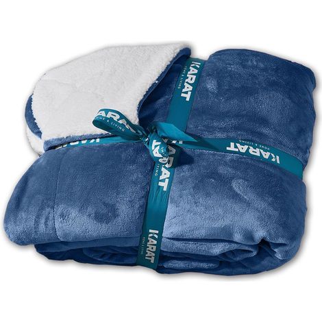 Kuscheldecke Glory Doppelseitig Dunkelblau 220 x 240 cm (1/4)