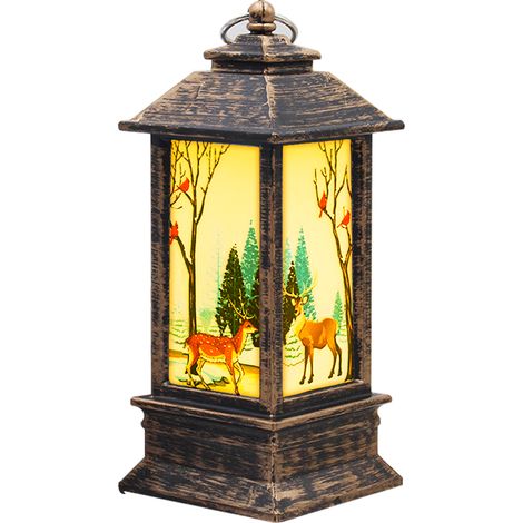 1 Lanterne Noël, bougeoir LED liquide scintillant, bonhomme de neige PVC, décoration intérieur arbre (1/5)