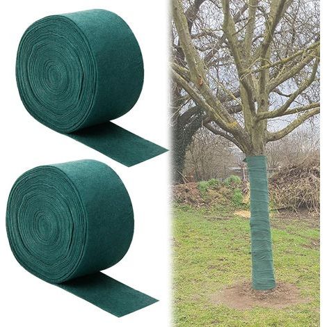 Protection hivernale pour arbre - Protection contre le gel - En non-tissé - 18 cm x 10 m d'épaisseur - Garde les plantes au chaud et hydratant - Bandage de protection nutritionnelle lors de la。Sans pa (1/5)