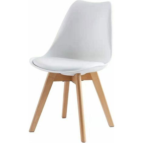 Dining Chairs Designer Side Chairs Wooden Legs Office Home Commercial EVA WHITE 1