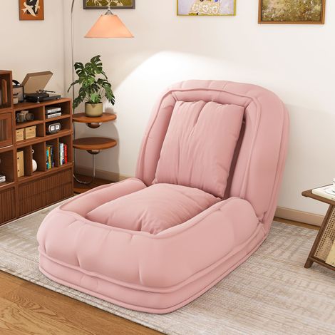 Klappbares Schlafsofa 180 x 90 x 26 cm, 5 Positionen 90°-180°, mit 2 Kissen, rosa OKMYHOME (1/5)