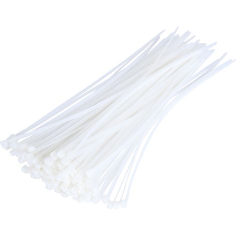 Werka Pro – Collier rapide blanc lot de 100 colliers 400 x 7,6 mm – Fixation efficace pour câbles électriques – Utilisation professionnelle et bricolage