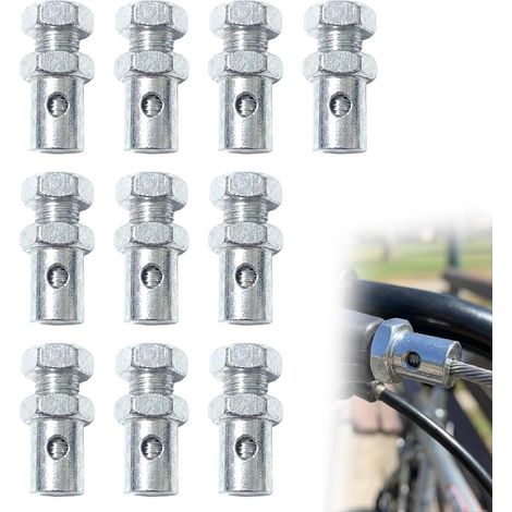 10 Pièces Cuivre Serre-Câble, 2.5mm Butées de Câble d'Accélérateur, pour les Câbles d'Embrayage, de Frein Et d'Accélérateur, Adapté Aux Vélos, Scooters, Karts Et Tondeuses à Gazon (1/5)