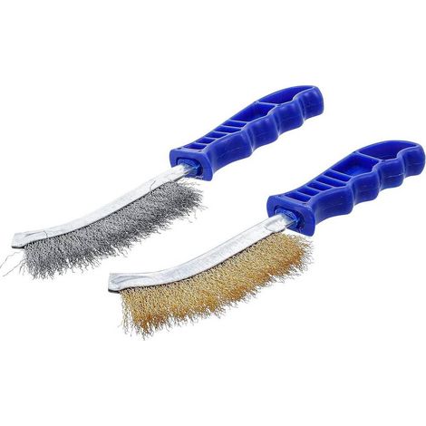 Jeu de Brosses à Fils 2 pcs 260 mm - Acier et Laiton - Nettoyage Efficace et Durable - D-Work (1/5)