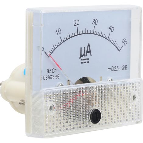 Ampèremètre à cadre mobile 85C1 DC 0-50µA, tête de mesure à pointeur pour circuit, appareil de contrôle de courant continu, compteur de précision. (1/5)