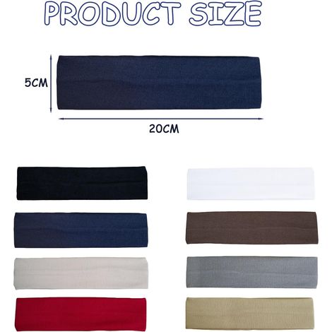 8 Pcs Bandeau Cheveux Femme, Bandeaux Mode pour Femmes, Bandeau Sport Femme Élastique Headband Homme Unisexe Accessoires Cheveux pour Sportif Yoga (1/5)