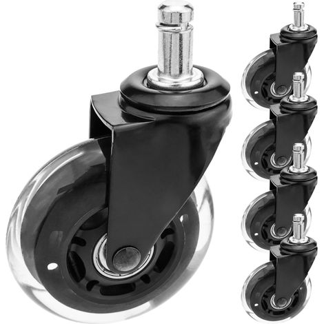 PrimeMatik - Roue industrielle pivotante en polyuréthane sans frein 75 mm M11 pack de 5 (1/6)