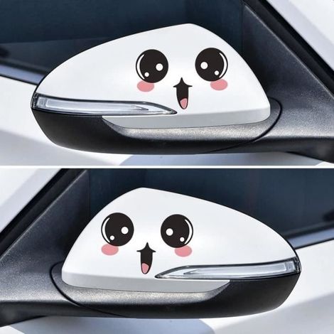 Autocollant Voiture - Non spécifié - Motif Smiley - PVC Imperméable - 14 x 6 cm - 2 pièces (1/4)