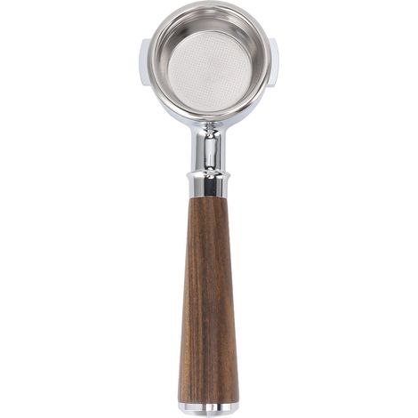 Bodenloser 58-mm-Aluminium-Siebträger mit Filterkorb und Holzgriff für Espressomaschinen (1/5)