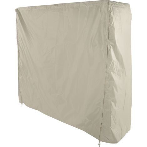 Housse de table de ping-pong argentée 190, polyester taffetas enduit, imperméable, pour terrasse et cour, avec fermeture éclair, beige 155x75x144cm (1/5)