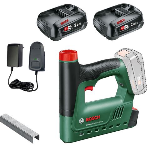 Bosch UniversalTacker 18v 18V-14 Cordless Tacker Stapler Nailer 2x 2.0Ah Battery