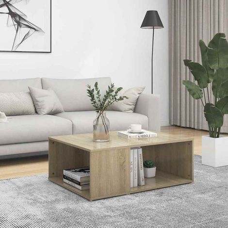 806906 vidaXL Coffee Table Sonoma Oak 90x67x33 cm Engineered Wood (1/5)