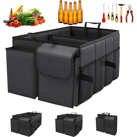 Organizador de maletero para coche: Organizador de maletero plegable con múltiples compartimentos para SUV y camionetas. (1/5)