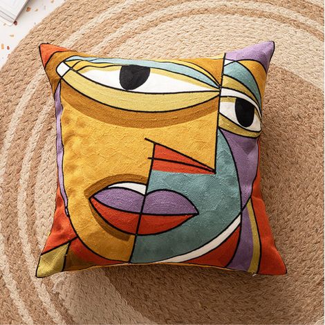 Filiyano-Housse de coussin brodée abstraite Van Gogh Meow Star Man pour lit, canapé, voiture - FA (1/2)