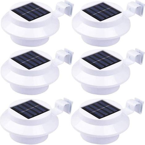 Lot de 6 lampes solaires d'extérieur, appliques murales pour jardin et cour, étanches. (1/5)