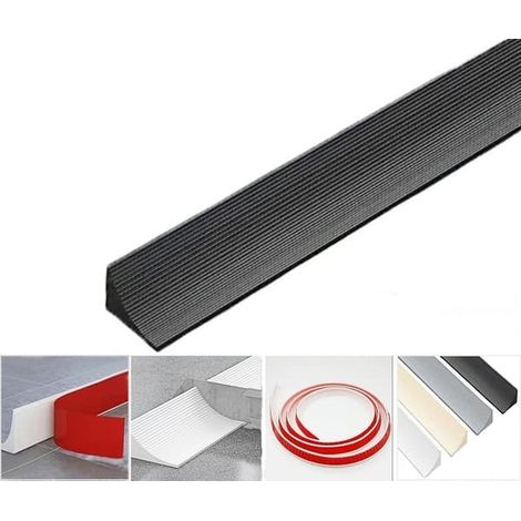 Bande adhésive pour douche, seuil de douche / barrière anti-eau, joint d'étanchéité, bande de douche adhésive noire 1 m / 2 m / 3 m (1/5)