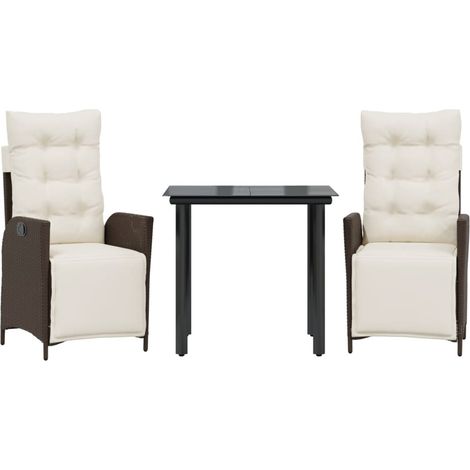 Maison Exclusive - Set comedor de jardín 3 piezas y cojines ratán (1/5)