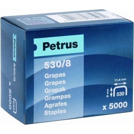 Grapas Cobreadas Petrus 530 8mmPack de 50008mm Pack de 5000 (1/2)