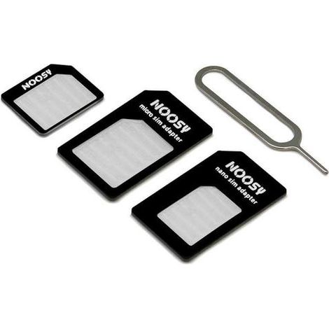 Adaptador de tarjeta nanoSIM microSIM y SIM para movil  Negro