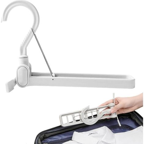 Cintre pliable, étendoir à vêtements pliable - Étendoir réglable à 6 trous Séchoir à linge portable, pour salle de bain, hôtel, dortoir (1/5)