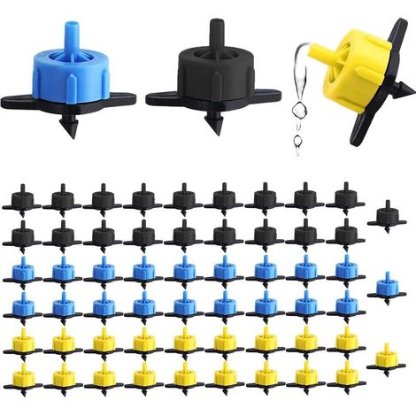 Confezione da 60 gocciolatori, connettore da 6,35 mm, portata 2 l/h, 4 l/h, 8 l/h, plastica POM, giardino e prato. (1/5)