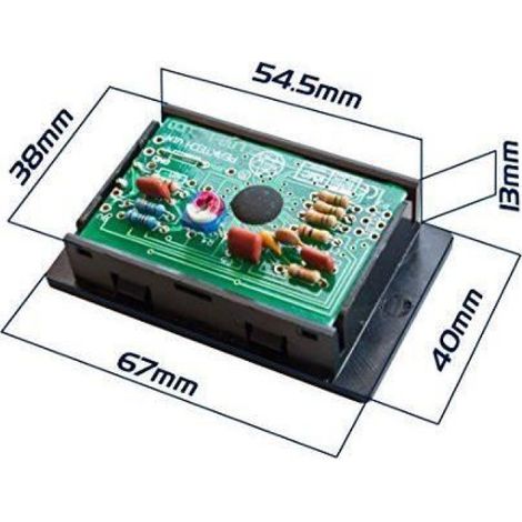Voltmètre Digital - Ampèremètre Digital - Affichage LCD 1999 Comptes - Montage Encastré Pour Tableau Électrique - 54 x 38 mm - Alimentation 9 V - 1 Pièce (1/4)
