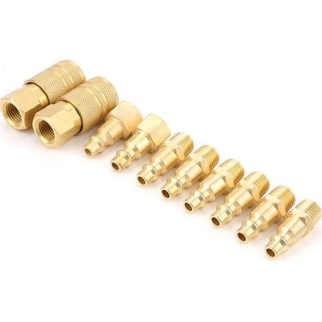 10 Stück 1/4" NPT Zubehörschlauch für Schnellkupplungswerkzeug für Luftkompressoren (1/5)