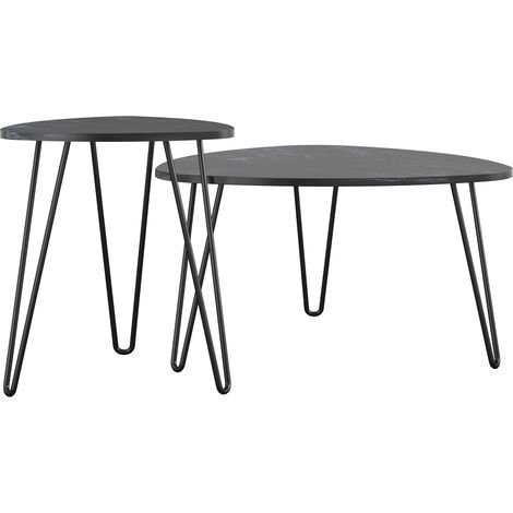 Athena-Tables gigognes en marbre noir