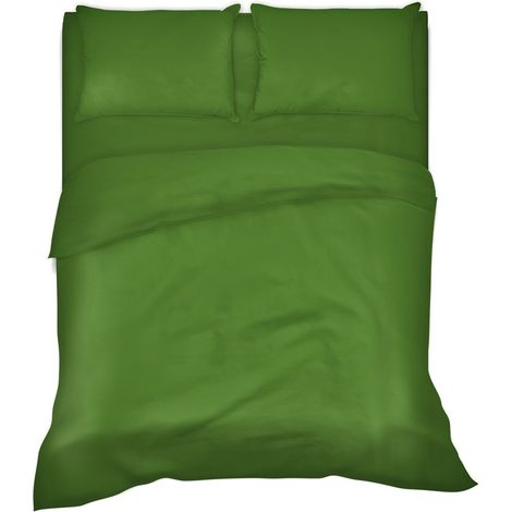 Completo letto lenzuola tinta unita 100% cotone made in Italy 6 misure parure Prateria - 1 Piazza