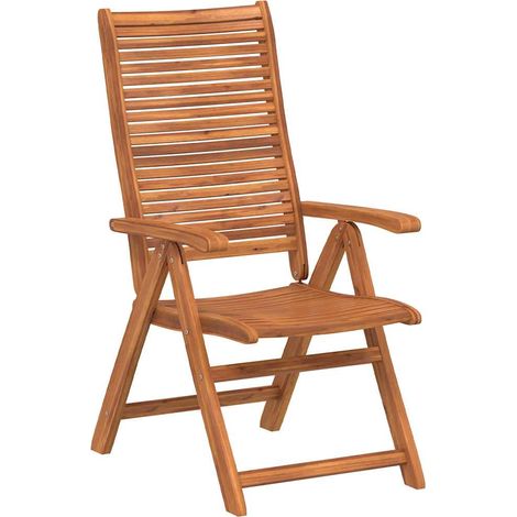 Reclining Folding Garden Chairs 2 pcs Solid Wood Acacia vidaXL