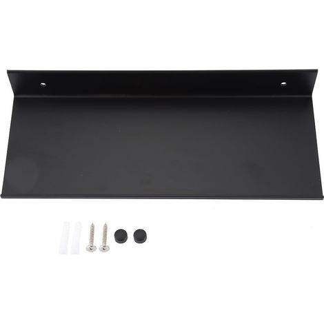 Étagère de salle de bain noire monocouche en aluminium mat (50 cm) (1/5)