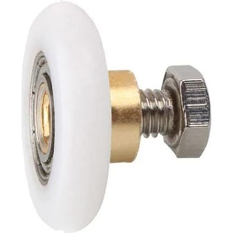 4pcs rouleaux de porte de douche, roues de porte coulissante en verre de salle de bain rouleaux de cuivre en nylon, accessoires de cabine de douche (1/4)