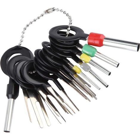 18 pièces Terminales automobiles Terminal Key Tool, Terminal Retiminal Tool Connector Connector Pin Extracteur Kit (1/5)