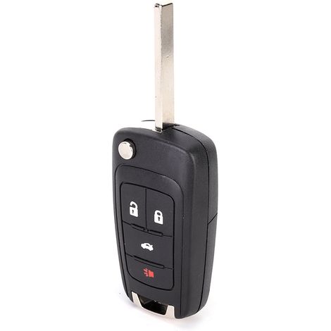 Carcasa plegable para llave remota de Chevrolet Camaro (2010-2013) - Carcasa de repuesto de 4 botones, color negro.