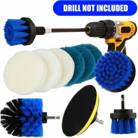 Brosse de forage à récurer, Kit polyvalent, accessoires de nettoyage électrique, tout usage, nettoyage en profondeur, 10 pièces (1/5)
