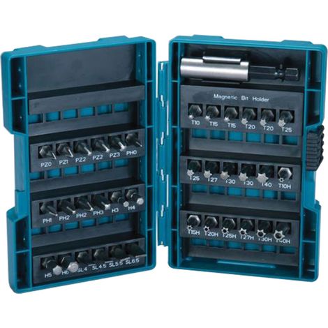 Makita B-28606 36-Piece Screwdriver Bit Set with Magnetic Bit Holder in Durable Storage Box