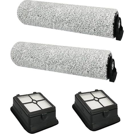 Rouleau de rechange BAMBOOST et filtre HEPA pour aspirateur sans fil Tineco iFloor 3 / Floor One S3 (2 filtres HEPA + 2 rouleaux de brosse principale) pack de 4 pièces au total