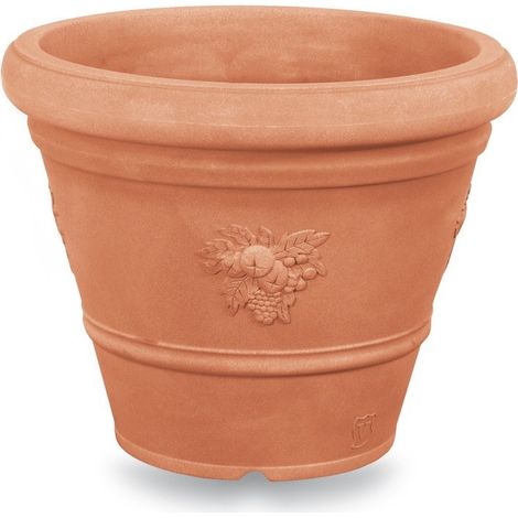 Runde herzogliche Festonvase  60 cm - Erde aus Siena