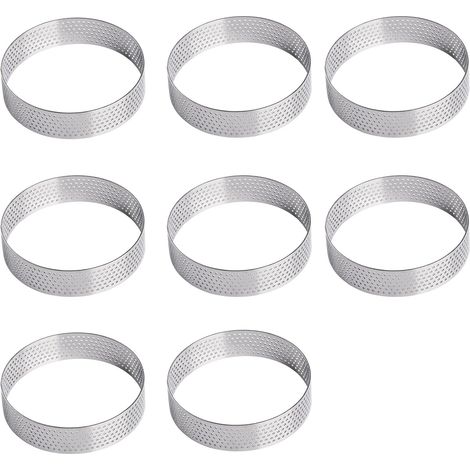 8 PcsCercle a Patisserie, Cercle Patisserie 8cm, Emporte Piece Rond pour Cuisiner, Cercle à Gâteau Rond en Acier Inoxydable, Cercles à Dessert, Emporte-Pièces Ronds pour Gâteaux Pâtisseries Muffins
