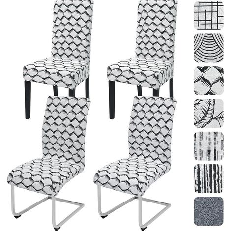 Stuhlhussen 4er Set Jacquard Stretch für Esszimmerstühle, waschbar, universal (1/5)