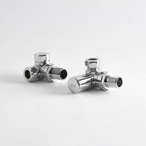 Hudson Reed – Robinet radiateur d'angle en laiton chromé – Raccord équerre – Filetage 15 mm – Pour systèmes de chauffage central (1/4)