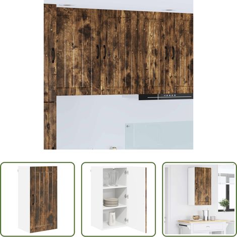 Küchenschränke Holz - Küchenschrank Geräucherte Eiche 40 x 31 x 80 cm Holzwerkstoff (1/5)