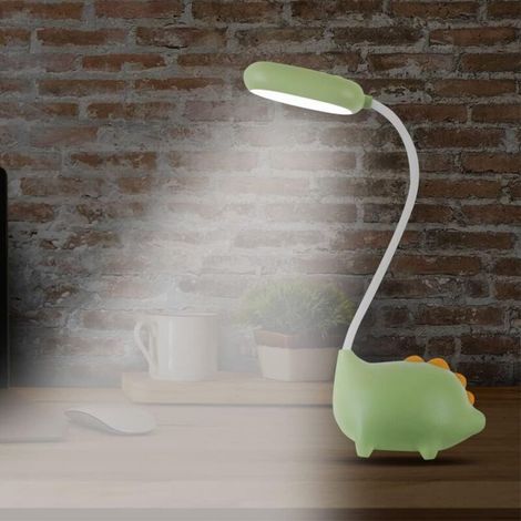 Lampe de Bureau LED, Lampe de Bureau Dinosaure Enfant, Lampe de Bureau Sans Fil Rechargeable USB, Lampe de Chevet LED Dimmable avec Capteur Tactile, Lampe de Lecture LED Rechargeable, 3 Modes - rose (1/3)